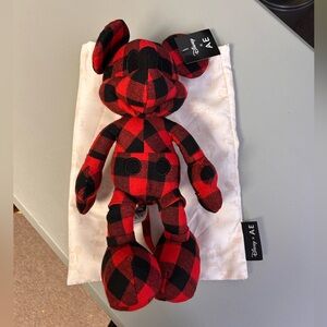 Disney Mickey Mouse X AE American Eagle Special Edition Plush Doll Red Plaid